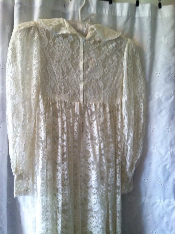Angelic lace creme dress 6x 1950 flower girl - image 4