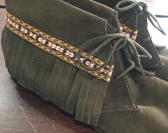 Gaymode Penney’s suede hippie moccasins 9aa 1960