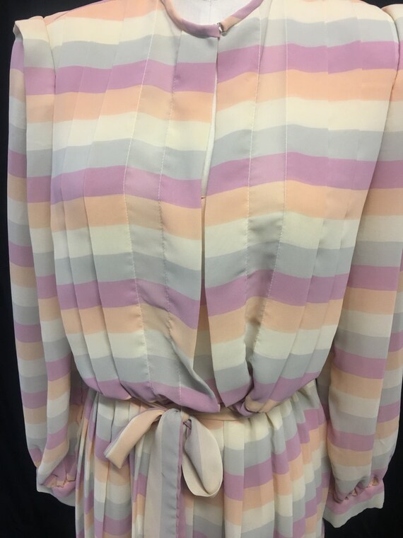 1970 vintage dress pastels sheer medium - image 3