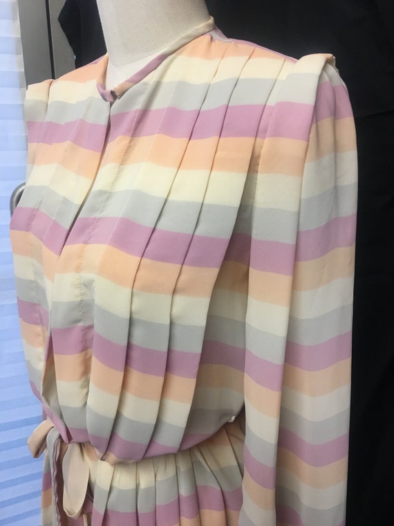 1970 vintage dress pastels sheer medium - image 4