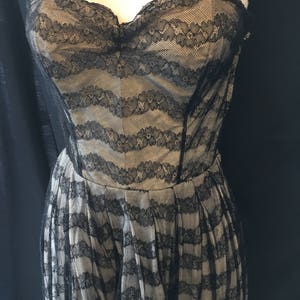 1940 Vintage Dress black lace cocktail prom dress medium small image 2