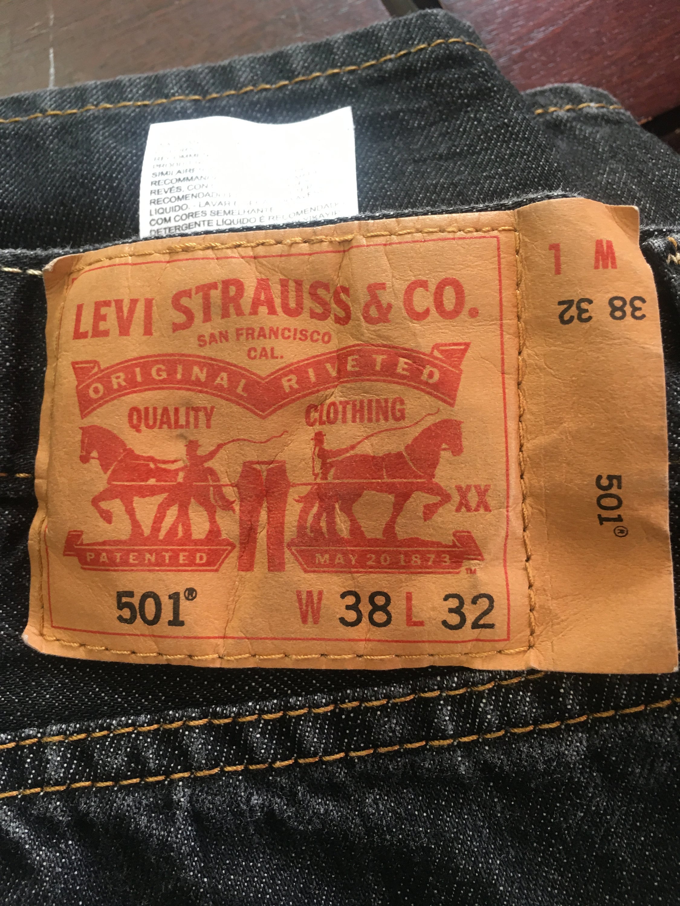 Levi's Original 501 W38 L32 1980 Denim Classic Straight Leg Button