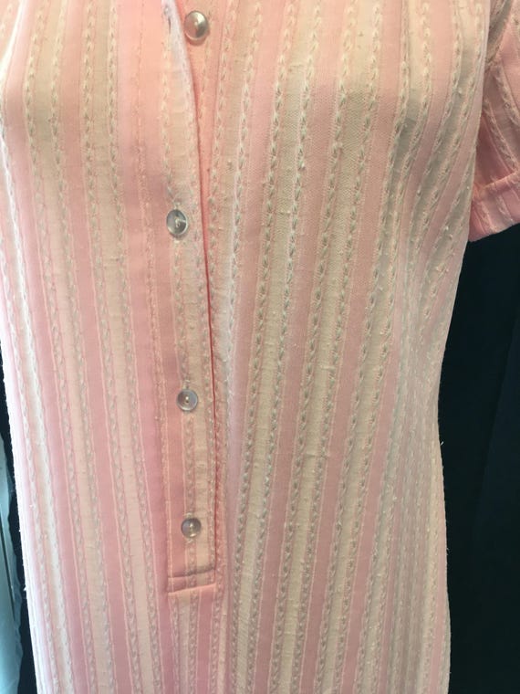 vintage Mini dress in pink stripe with pattern wo… - image 2