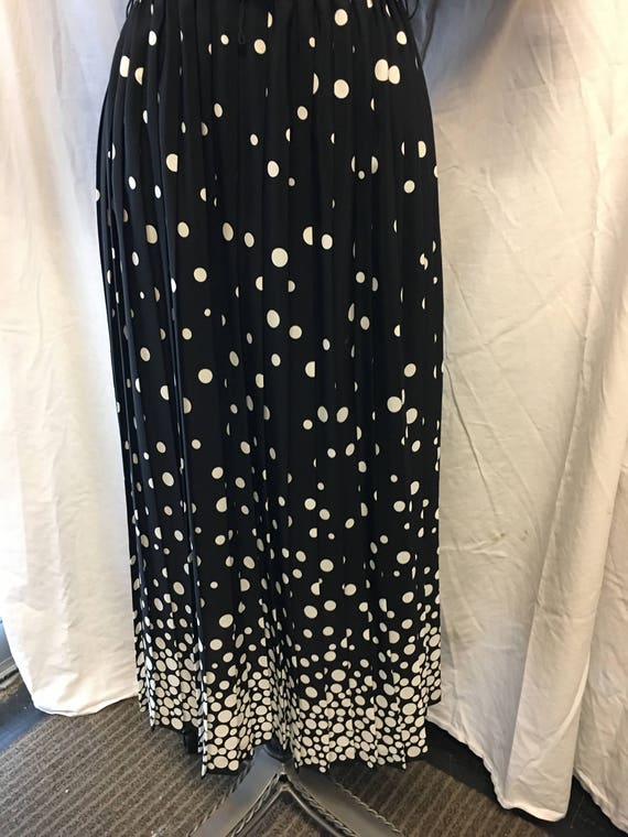 1980 vintage dress black white polka dot large me… - image 2