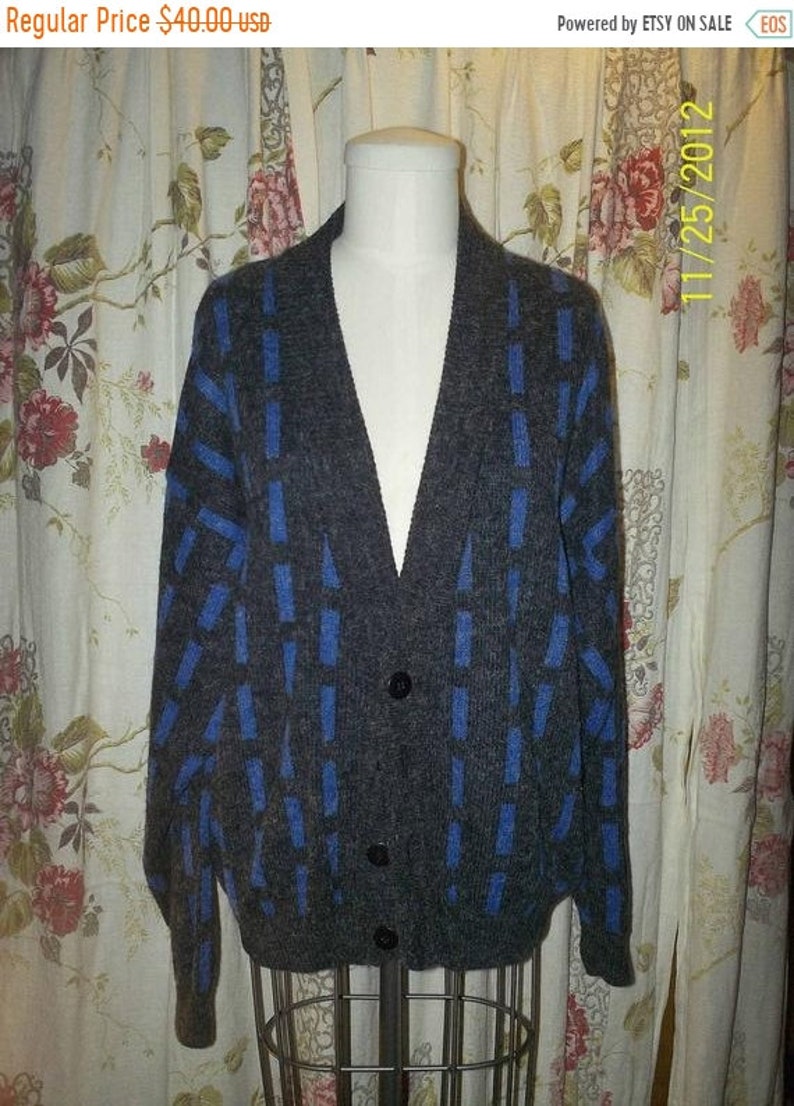 blue grey cardigan