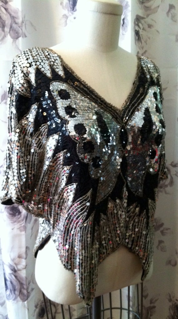 Disco era sequined blouse