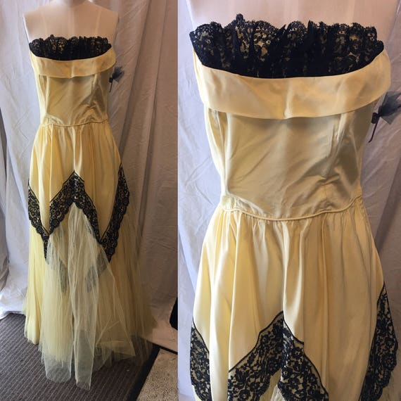 yellow black gown