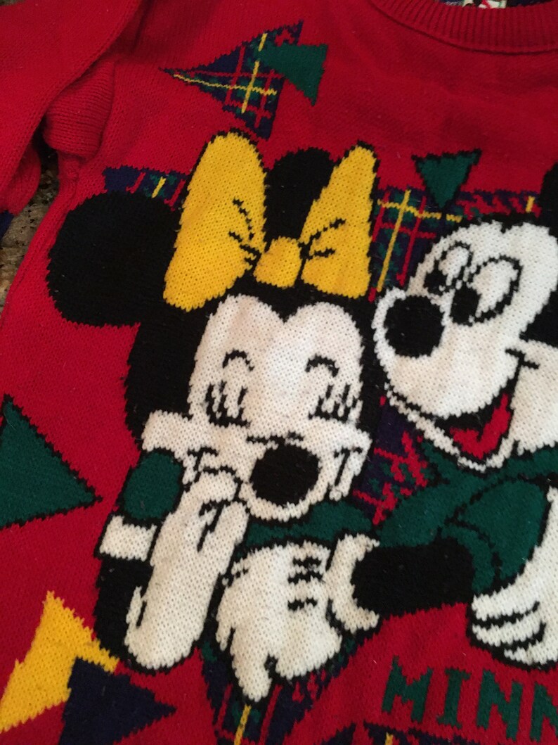 Ugly Christmas Sweater Mickey Mouse red | Etsy