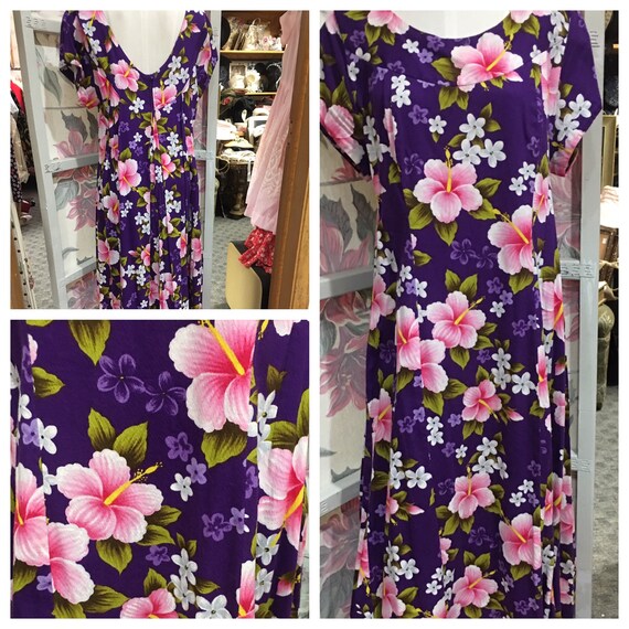 1950 vintage dress Muumuu floral large Xlarge