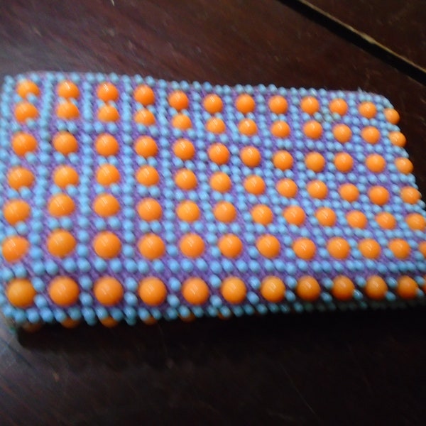 Vintage colorful bubble bead coin purse 1960