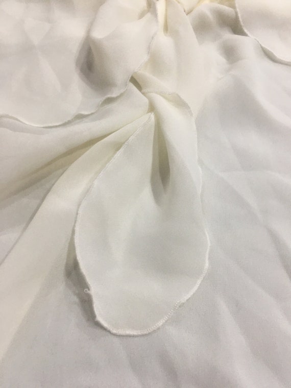 Vintage sheet creme sailor collar sheer blouse xl… - image 7