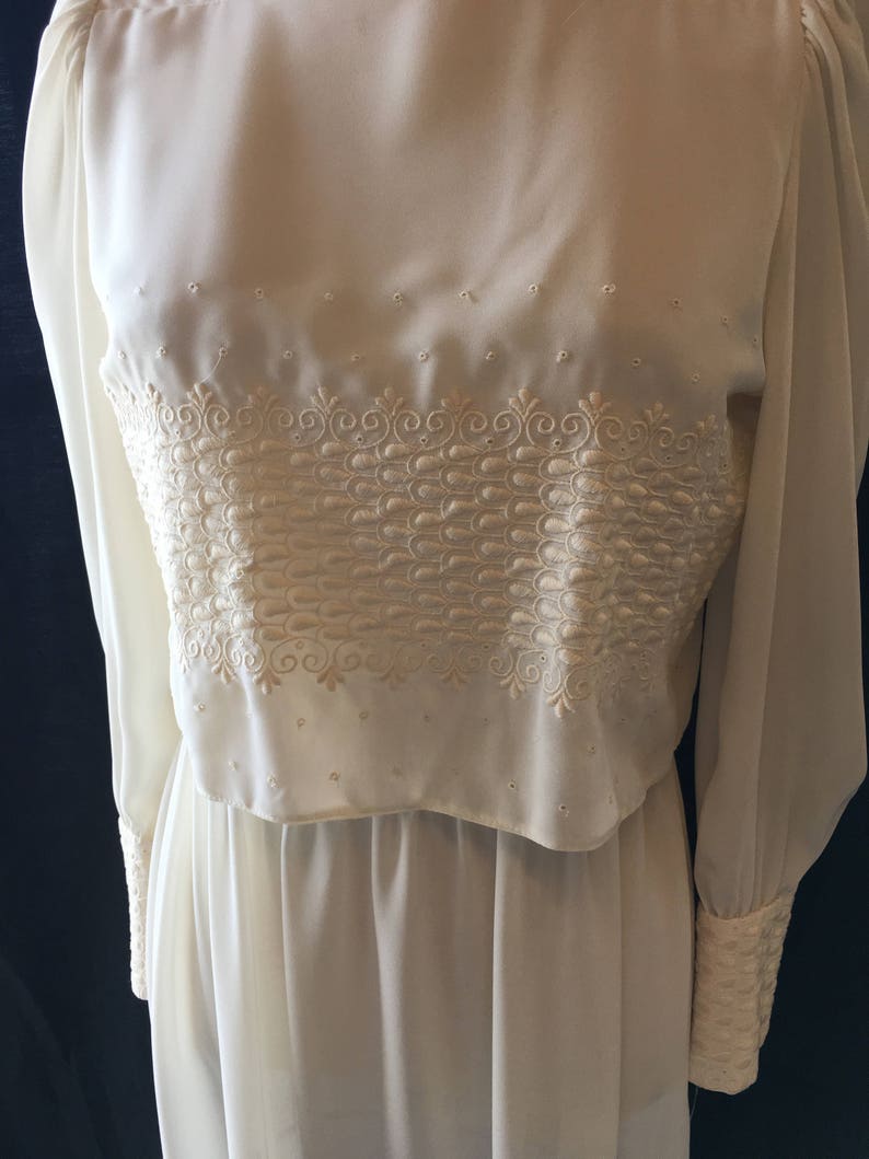 1970 Vintage dress white medium large image 2