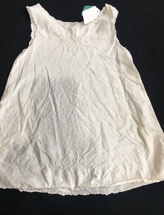 Antique children gown shell slip dress cotton 193… - image 2