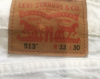 Vintage Levis 513 W33 L30 white jeans