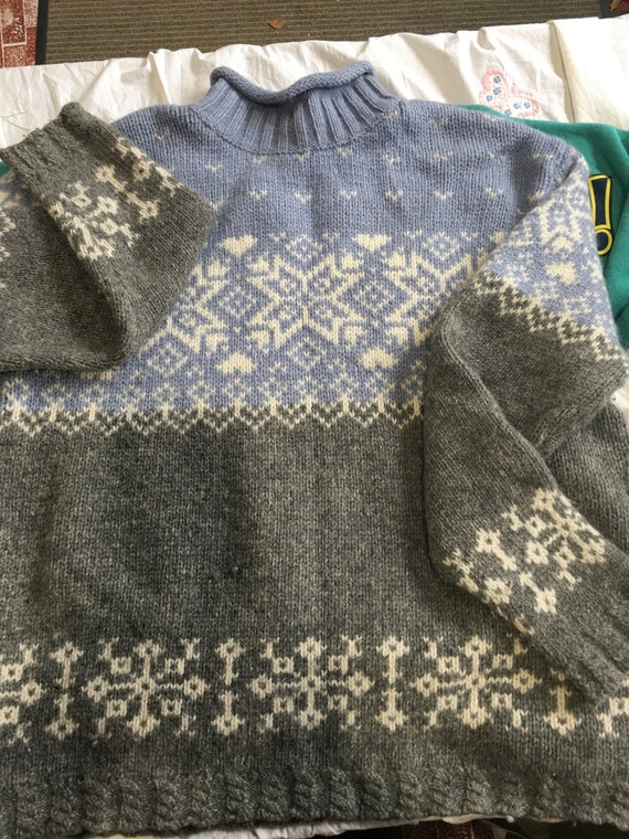 ugly christmas sweater wool pullover sweater Large