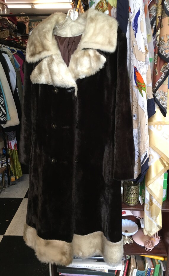 Penny lane boho chic faux fur large 1970 coat but… - image 3