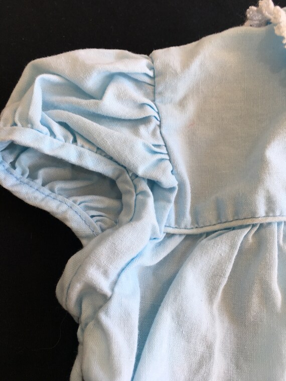 Vintage Baby doll dress  pale blue toddler 9m 6m - image 5