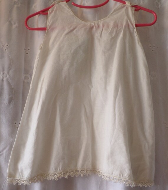 Vintage White 1910 Infant Girl's Cotton Slip Dres… - image 5