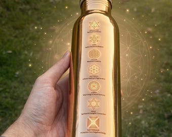 Quanten Kupferflasche Grabovoi Zahlen & Heiliger Geometrie - Strukturiertes Wasser, Lakhovsky Energie, Chakra Balance Biofeld Entgiftung