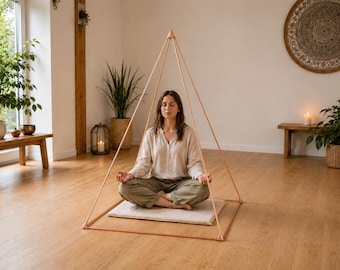 Kupfer Nubische Pyramide 1 m x 1 m Meditation Pyramide Rahmen | Energiereinigung, Raumharmonisierung & spirituelle Dekoration