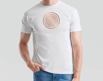 Lakhovsky Spirale Premium T-Shirt, Beidseitiger Druck, Energetischer Ausgleich & Harmonie, Bioresonanz MWO Schwingung, Kupfer-Folie