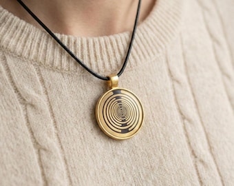 Golden Lakhovsky Spiral Energy Pendant - Biofield Harmonization & Vibration Booster - Spiritual Jewelry Multi-Wave Oscillator Necklace