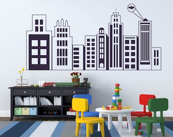 wall decals - Kids wall decals - city decal -  buildings decal -  vinyl wall decal - nursery wall decals