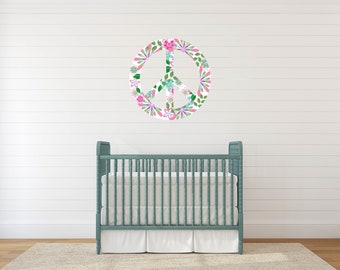 Nursery wall decals / peace signs / vinyl wall decal / set of decals / girls room