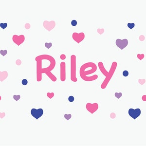 Monogram Decal - Name decal - Personalized Camp Trunk decals - heart decal - teen decals - polka dots decal - camp trunk decals