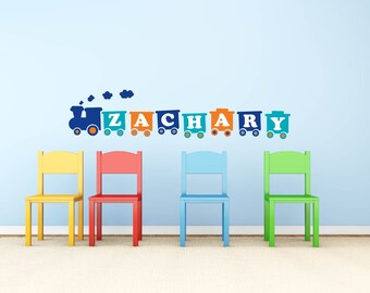 wall decals- Kids wall decals- Train decal-  childs name decal-   vinyl wall decal--  cute for any nursery