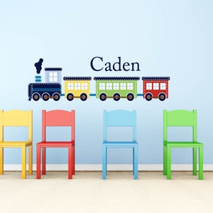 Stickers chambre d’enfant - murale Stickers muraux autocollants - Stickers enfants - vinyle - Train et le nom de jeu