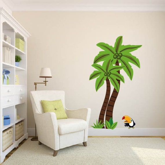 Wall decals Jungle tree Palm tree Vinyl wall tree decal Etsy