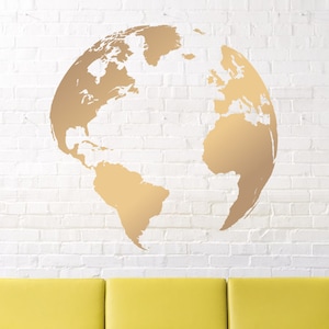 wall decals / carte sticker / chambre d’enfant sticker mural / terre autocollant / sticker de globe / monde carte autocollant / sticker mural vinyle / or terre