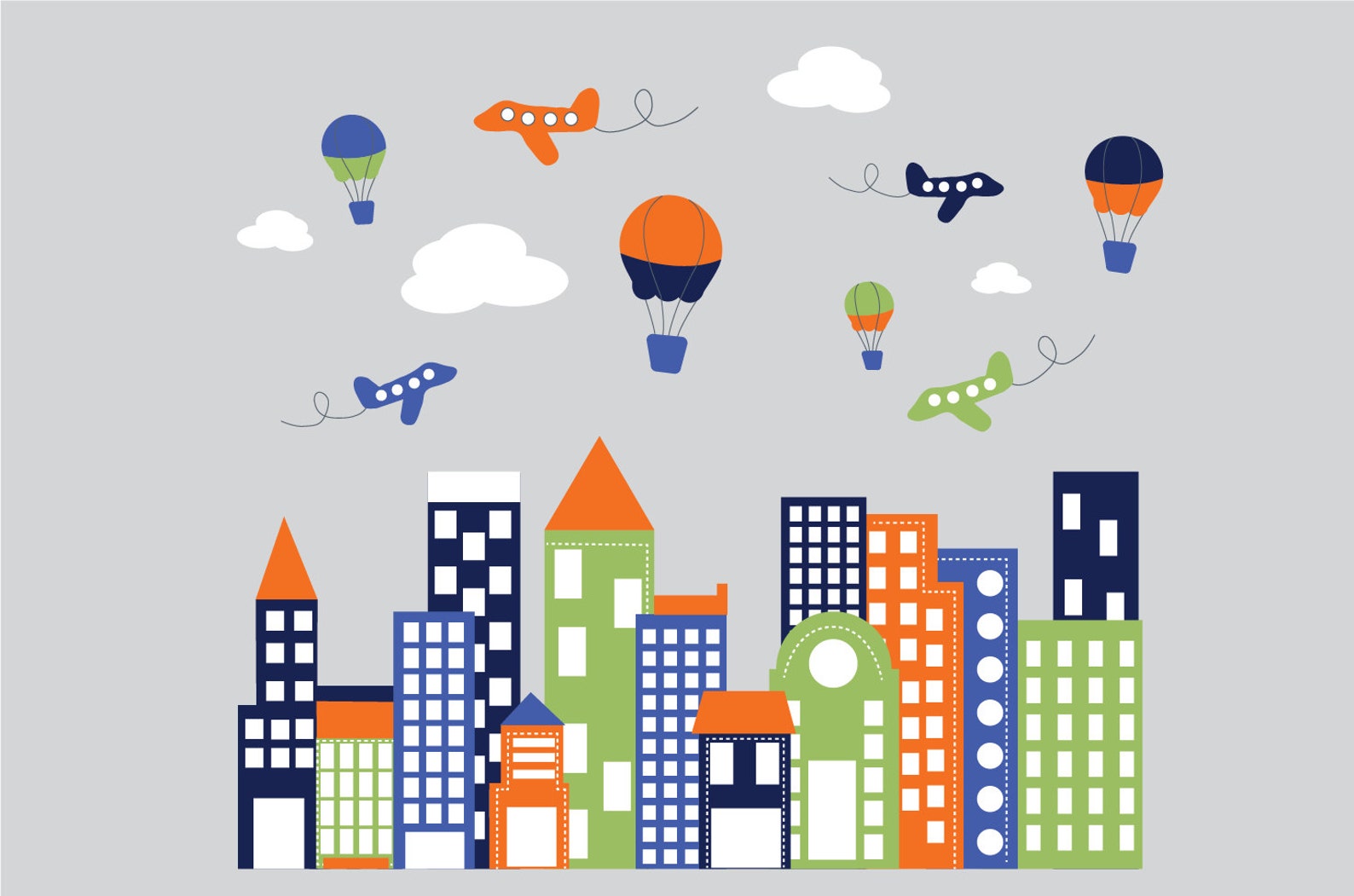 Wall Decals Kids Wall Decals City Decal Buildings Decal Etsy UK