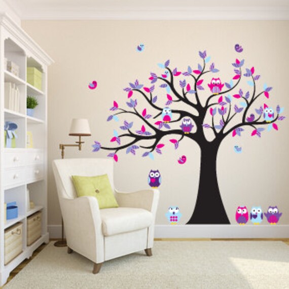 Ninos Pared Calcomania Para Etiqueta Arbol De Vivero Etsy