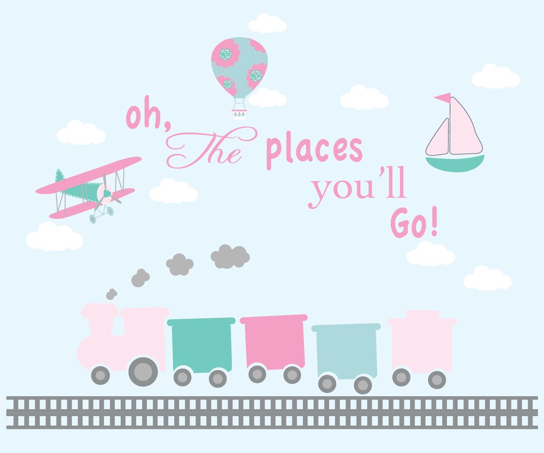 Nursery Wall Decals / Buy Wall Decals / Oh the Places You'll Go / Vinyl