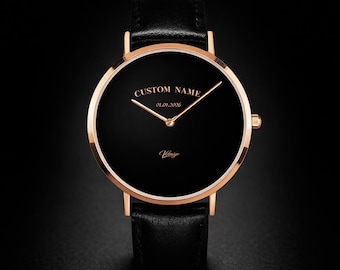 Velmiyo Personalized Black Watch,Mafia Style