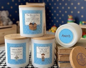 Toy Story Inspired Soy Candle Collection, Nostalgic Childhood Keepsake Decor