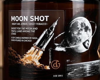 Moon Shot Soy Candle | NASA Space Artemis Tribute, Night Air Amber Sweet Tobacco