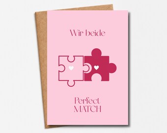 Love card "The two of us - Perfect Match" | Romantic card for partner | Love card for boyfriend, girlfriend, husband, wife