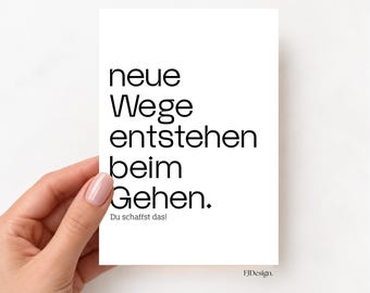 Encouragement card "new paths", encouragement, farewell card, you can do it, new beginning, farewell to colleague, job change, retirement card