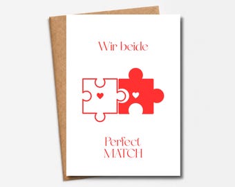 Love card "The two of us - Perfect Match" | Romantic card for couples | Card for girlfriend, boyfriend, partner & girlfriend
