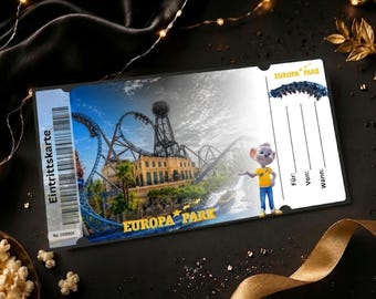 Europa Park Gutschein Ticket personalisiertes Geburtstagsgeschenk Digitaler Sofort Download Geschenkidee Freizeitpark Gutschein Achterbahn