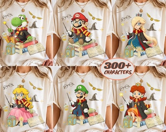 Retro Super Mario Wizard Shirt, Epic Universe Universal Studios Tee, Nintendo World Family Trip, Mario Magic School Tee