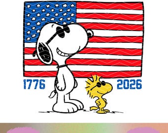 Snoopy Joe Cool PNG 250th Anniversary SVG US Semiquincentennial 1776 2026 Shirt Cute Woodstock 4th of July Sublimation Cricut Cut File