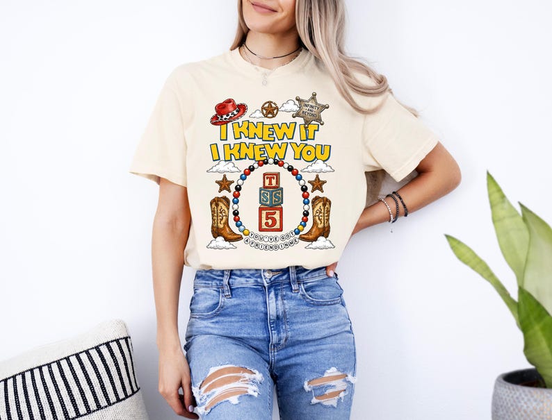 Taylor Swift Toy Story PNG Woody Buzz I Knew You Cardigan Sublimation Eras Tour Swiftie Concert Shirt Retro Design File image 2