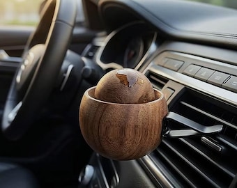 Natural Wood Car Diffuser, Essential Oil Aromatherapy Air Freshener, Rustic Home Decor