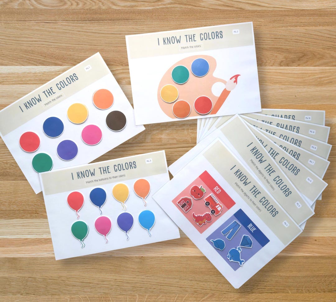 Preschool Color Matching Busy Book: Color Recognition Activities (PDF ...