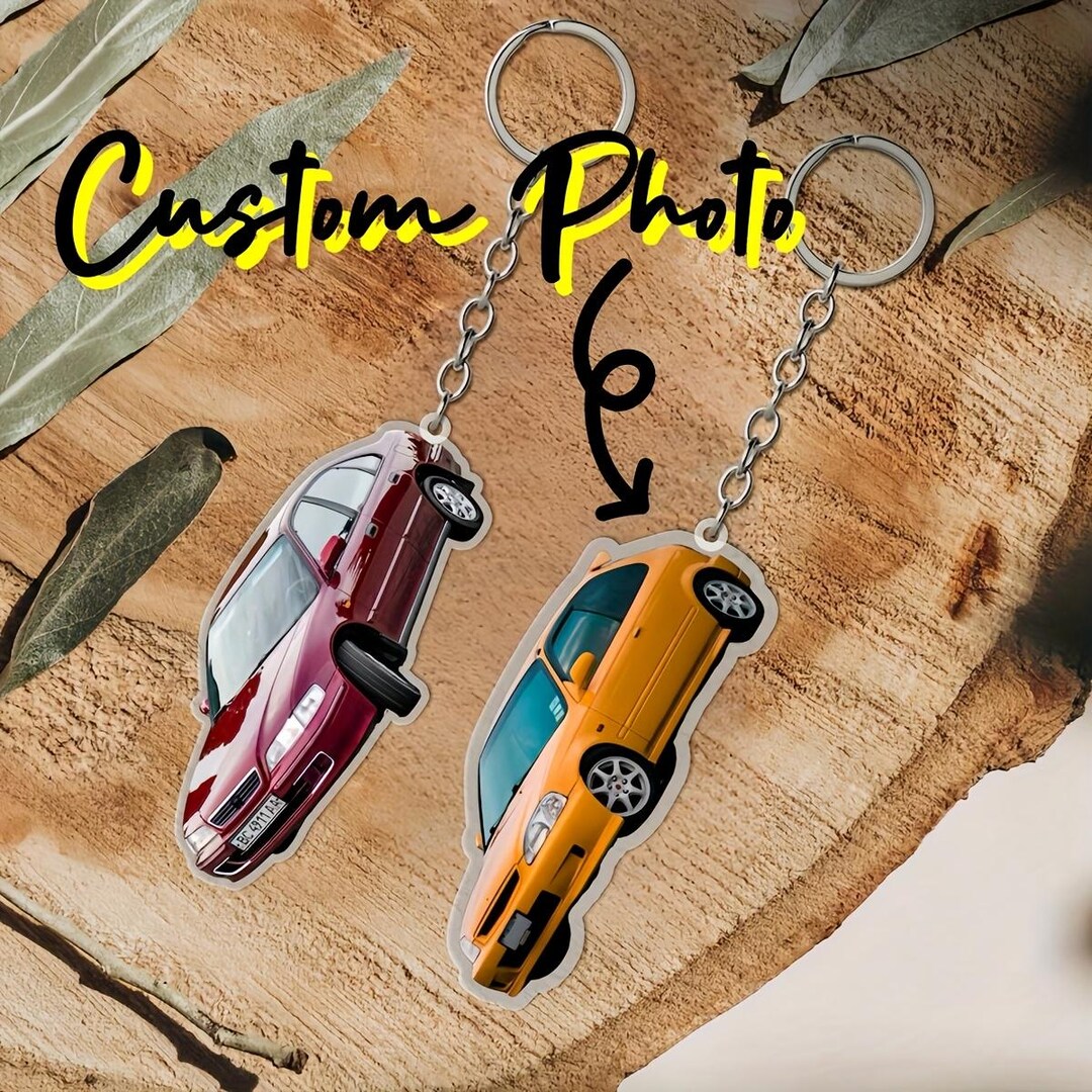 Custom Car Photo Keychain, Personalized Auto Picture Tag, Custom ...