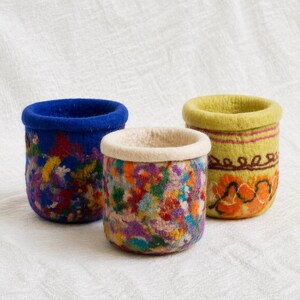 Handmade Felt Flower Pot, Wool Plant Decor, Desk Decor, Gift for Flower and Plant Lover